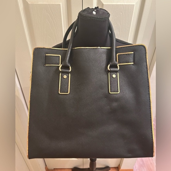 Michael Kors Hamilton Elegant Black and Gold Women's Tote - Picture 6 of 8